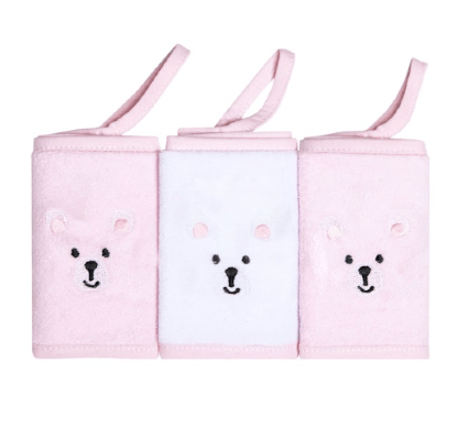PANINHO DE BOCA COM PRENDEDOR DE CHUPETA - KARINHO - 30CMX30CM - 3 UNIDADES # 380318 - PAPI