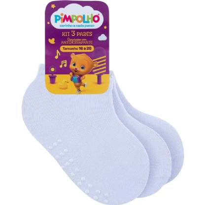 KIT MEIA CANO ALTO - 3 PARES - TAMANHO 16 AO 20 # 0008802 - PIMPOLHO