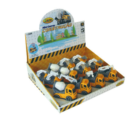 DISPLAY - MINI CARROS CONSTRUÇÃO - 12 UNIDADES #310101934 - COLORIA