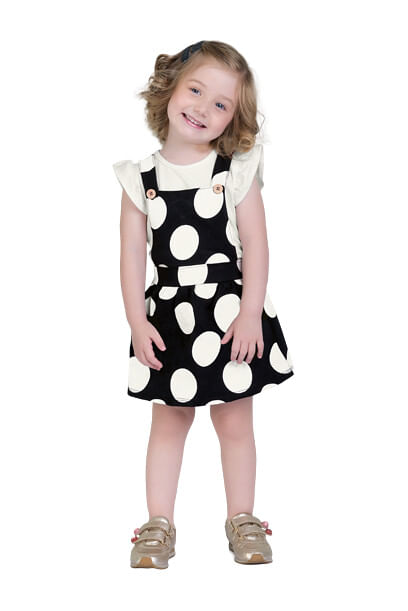 BLUSA COM SALOPETE INFANTIL- FEMININO - TAMANHO 4 AO 8 # 14937 - MILON