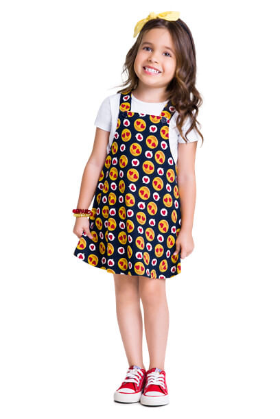 BLUSA COM SALOPETE INFANTIL - FEMININO - TAMANHO 1 # 112058 - KYLY