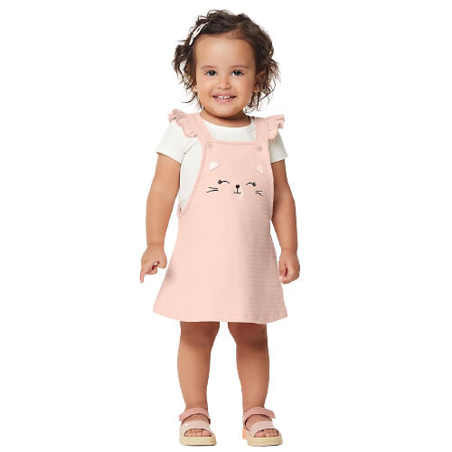 CONJUNTO BLUSA COM SALOPETE INFANTIL - FEMININO - TAMANHO P AO G # 11030 - KIKO & KIKA