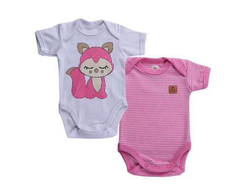 KIT BODY MANGA CURTA - FEMININO -2 UNIDADES - TAMANHO RN AO G # 222207 - BABY BEST