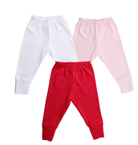 KIT CULOTE PÉ REVERSÍVEL - 3 UNIDADES - TAMANHO RN AO G # 432182 -  BABY BEST