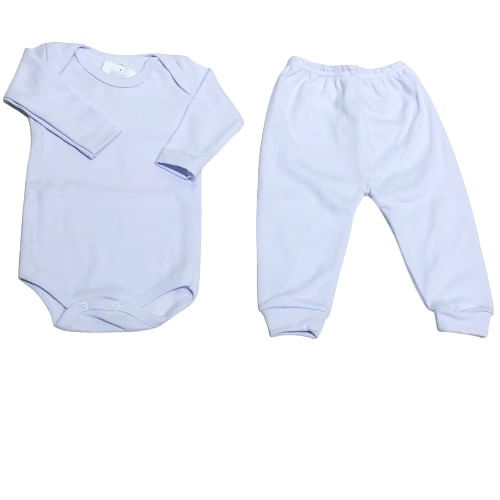 CONJUNTO BODY MANGA LONGA + CULOTE SEM PÉ - TAMANHO RN AO G # 2800/592 - BABY DUFY