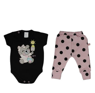 CONJUNTO BODY MANGA CURTA + CALÇA - TAMANHO RN AO XG # 8587K - BICHO MOLHADO