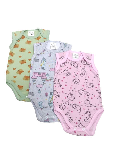 KIT BODY REGATA EM SUEDINE ESTAMPADO - 3 UNIDADES - TAMANHO P AO G # 301702 - MAFESSONI