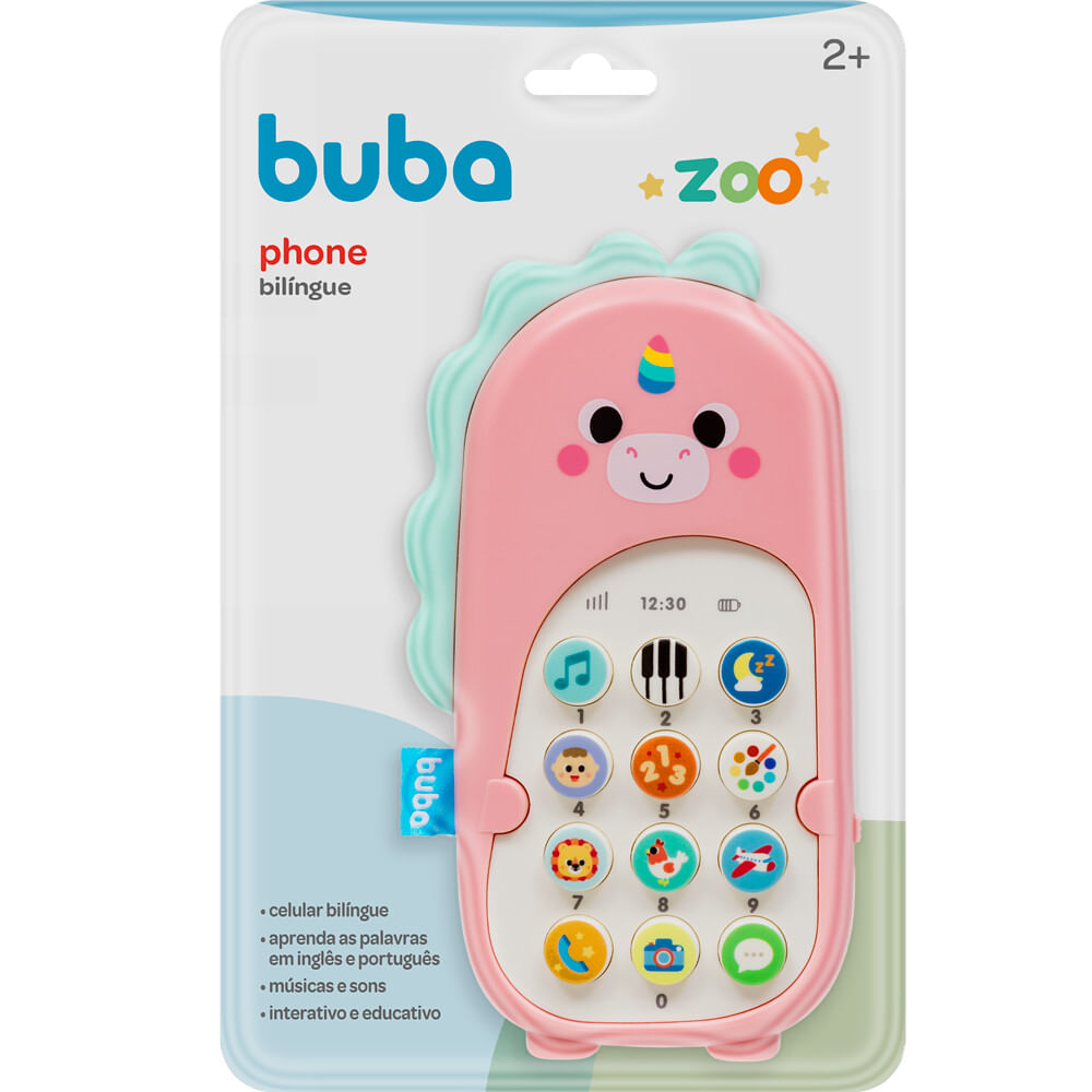 Telefone Celular Infantil Musical Baby Phone Rosa - Buba