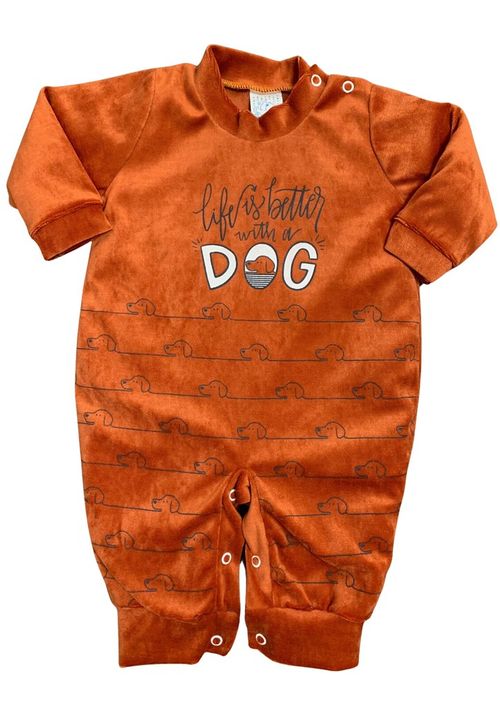 MACACÃO LONGO PLUSH - MASCULINO - TAMANHO RN AO G # 2351 - PETUTINHA