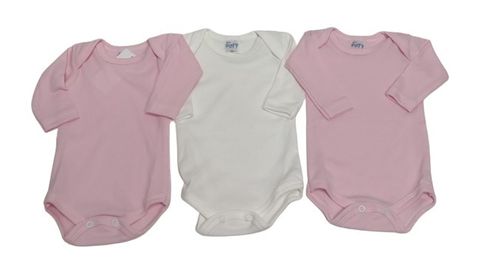 KIT BODY MANGA LONGA CANELADO - 3 UNIDADES - LISO - TAMANHO RN AO G  # 2000 - BABY DUFY