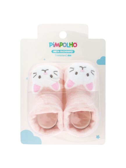 MEIA BICHINHOS - TAMANHO RN - FEMININO # 0300451 - PIMPOLHO
