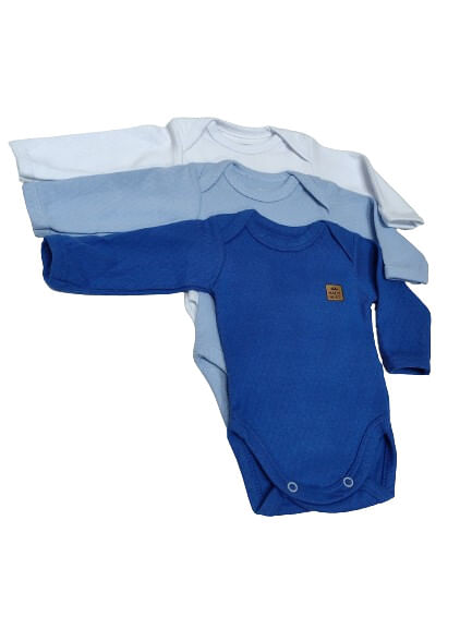 KIT BODY MANGA LONGA - 3 UNIDADES - TAMANHO RN AO G # 131246 - BABY BEST