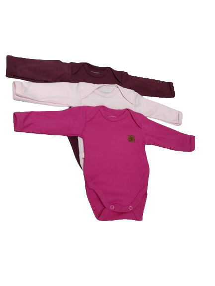 KIT BODY MANGA LONGA - 3 UNIDADES - TAMANHO RN AO G # 132247 - BABY BEST