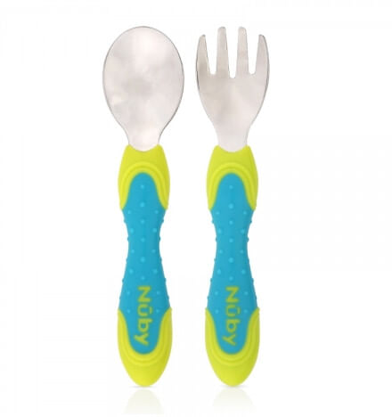 KIT COLHER E GARFO DE AÇO # NB05440 - NUBY (CAJOVIL)