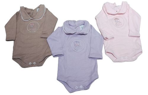 KIT BODY MANGA LONGA - 3 UNIDADES - TAMANHO RN AO G # 10.065 - AZUL BEBÊ