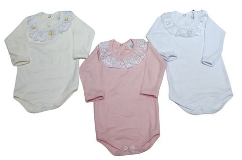 KIT BODY MANGA LONGA - 3 UNIDADES - TAMANHO RN AO G #10.071 - AZUL BEBÊ