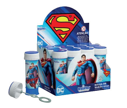 BOLHA 60ML COM JOGO SUPERMAN LIGA DA JUSTIÇA - 12 UNIDADES # 834926 - GALA PAIS & FILHOS