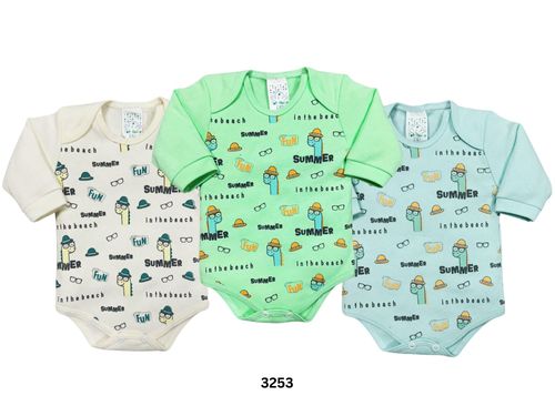 KIT BODY MANGA LONGA - 3 UNIDADES  - TAMANHO PP # 3253 - PETUTINHA