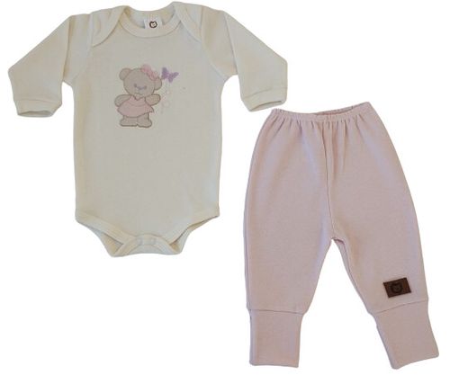 CONJUNTO BODY MANGA LONGA  + CULOTE PÉ REVERSÍVEL - TAMANHO RN AO G # 30.030 - FAZENDO GRAÇA