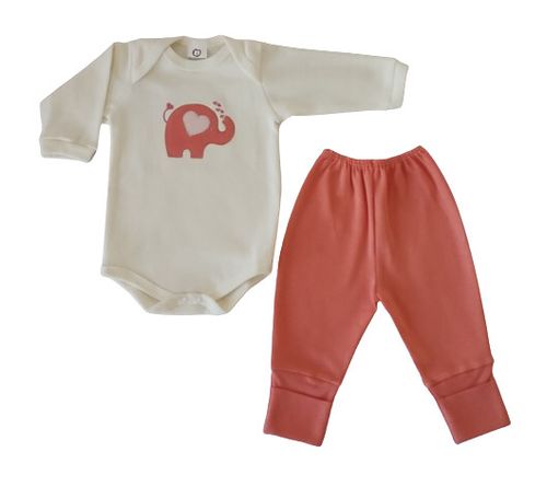 CONJUNTO BODY MANGA LONGA  + CULOTE PÉ REVERSÍVEL - TAMANHO RN AO G # 30.053 - FAZENDO GRAÇA