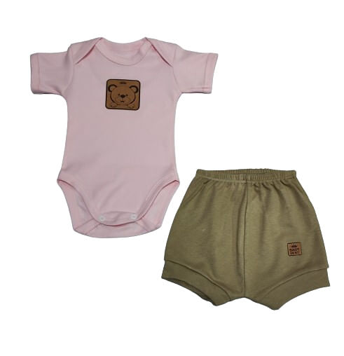 CONJUNTO BODY + SHORT- TAMANHO P AO G # 722324 - BABY BEST