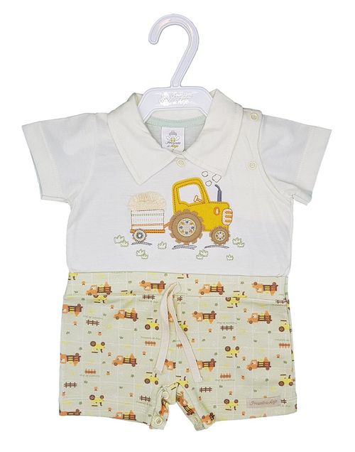 MACACÃO CURTO - TRATOR - TAMANHO P AO G #25942 - PRESENTE DE ANJO