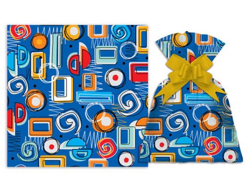 SAQUINHO PARA PRESENTE - 35X53 - GEOMETRIC - 50 UNIDADES # 1221-641 - GALA PAIS&FILHOS