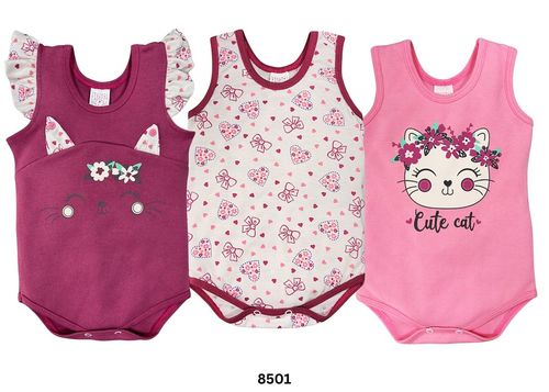 KIT BODY REGATA - FEMININO - 3 UNIDADES -TAMANHO P AO EG # 8501 - PETUTINHA