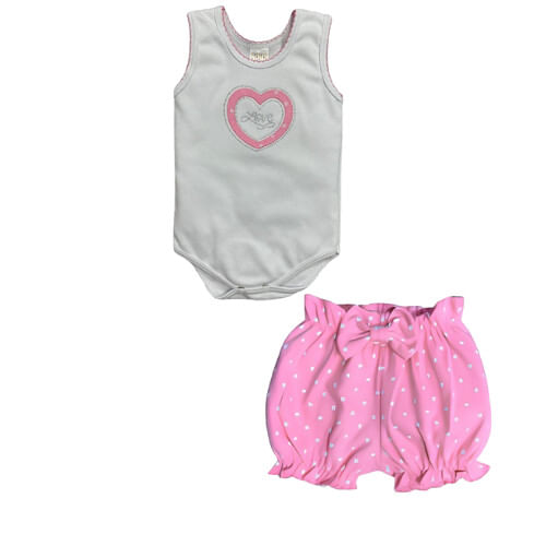 CONJUNTO BODY REGATA + SHORTS - FEMININO - TAMANHO P AOE G #8557 - PETUTINHA