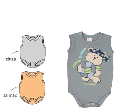 KIT BODY REGATA - 3 UNIDADES - TAMANHO P AO G # 8884K - BICHO MOLHADO