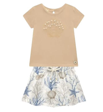 CONJUNTO INFANTIL-  FEMININO - TAMANHO 4 AO 8 # 2000538 - MILON