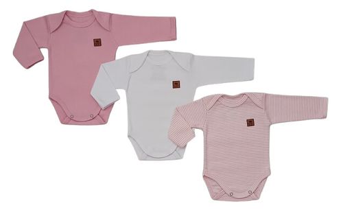 KIT BODY MANGA LONGA - 3 UNIDADES - TAMANHO RN AO G # 132384 - BABY BEST