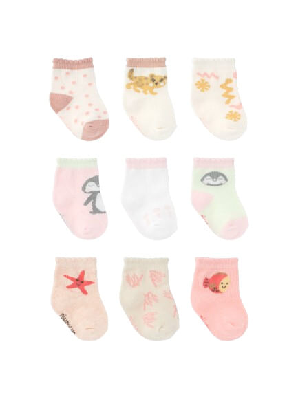KIT MEIA COLORIDA - FEMININO - 3 PARES - TAMANHO RN # 0300786 - PIMPOLHO