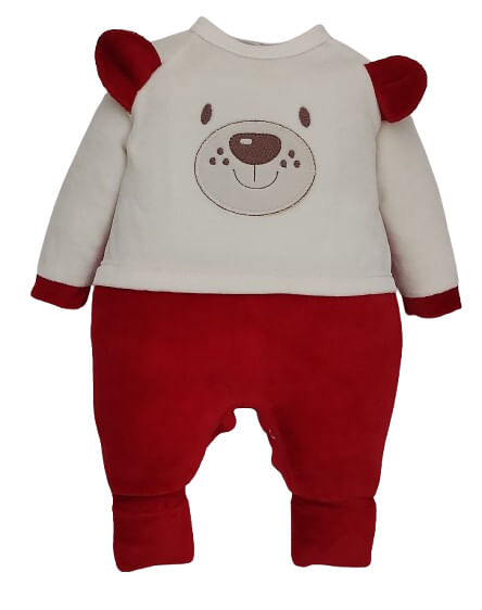 MACACÃO LONGO PLUSH PÉ REVERSÍVEL - TAMANHO RN AO M # 30.157 - FAZENDO GRAÇA
