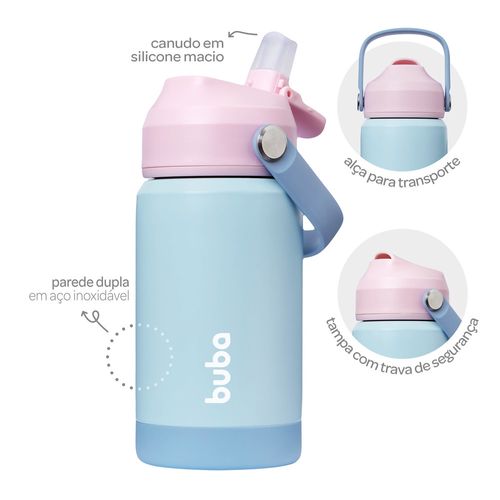 COPO TÉRMICO PAREDE DUPLA COM CANUDO - 360ML # 20848 - BUBA