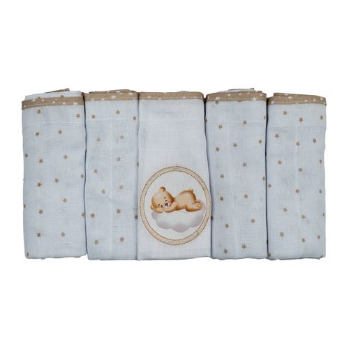 FRALDA LUXO COM BAINHA E VIES - 5 UNIDADES # 32202 - BUBLIM