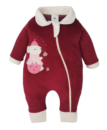 MACACÃO LONGO PLUSH - TAMANHO RN AO G # 20603 - BUM CALABUM