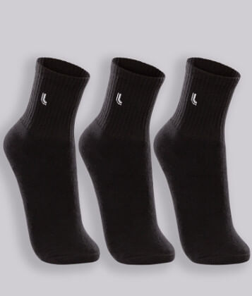 KIT MEIA SPORT CANO MÉDIO - 3 PARES  - TAMANHO 37 AO 44 # 03248-089 - LUPO
