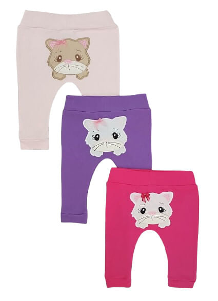 KIT CULOTE SARUEL SEM PÉ - 3 UNIDADES - TAMANHO RN AO G # 4461N - KORTE REKORTE