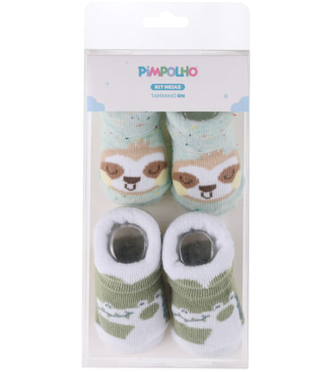 KIT MEIA - MASCULINO - 2 PARES - TAMANHO RN # 0300479 - PIMPOLHO