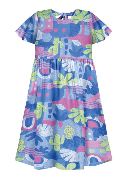 VESTIDO INFANTIL - FEMININO - TAMANHO 4 AO 10 # A0148- LUNENDER ALAKAZOO