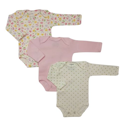 KIT BODY MANGA LONGA - 3 UNIDADES -TAMANHO RN AO G # 1002171 - ESTILINHO