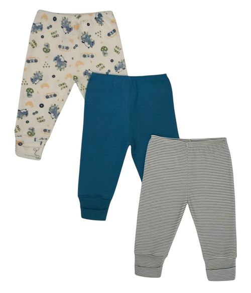 KIT CALÇA PÉ REVERSÍVEL - 3 UNIDADES -TAMANHO RN AO G # 1002178 - ESTILINHO