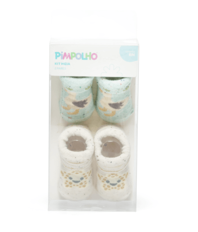 KIT MEIA C/2 PARES - UNISSEX - TAMANHO RN # 0301349 - PIMPOLHO