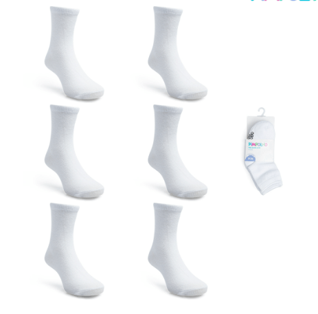 KIT MEIA CANO ALTO-  6 PARES - TAMANHO 35 AO 38 # 0301397 - PIMPOLHO